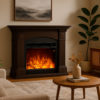 Caminetto Fuego Galia Wenghe a Parete Con Cornice Telecomando e Bruciatore 1500w Wenge FUEGO-GALIA-WENGHE